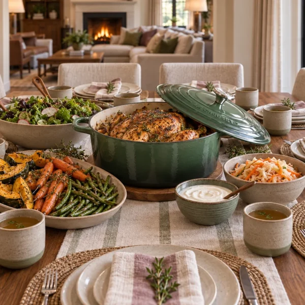 A complete Full GAPS family dinner set for eight in the WFLI dining room.