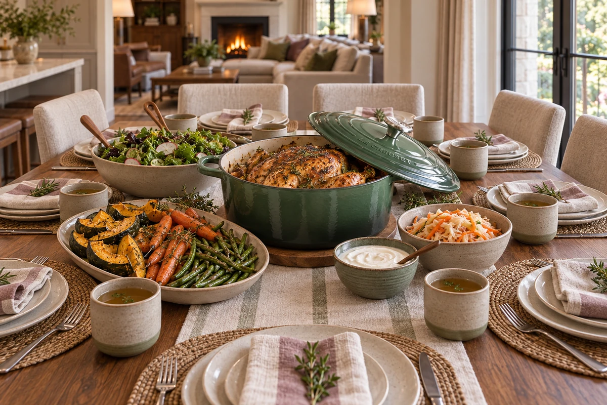 A complete Full GAPS family dinner set for eight in the WFLI dining room.