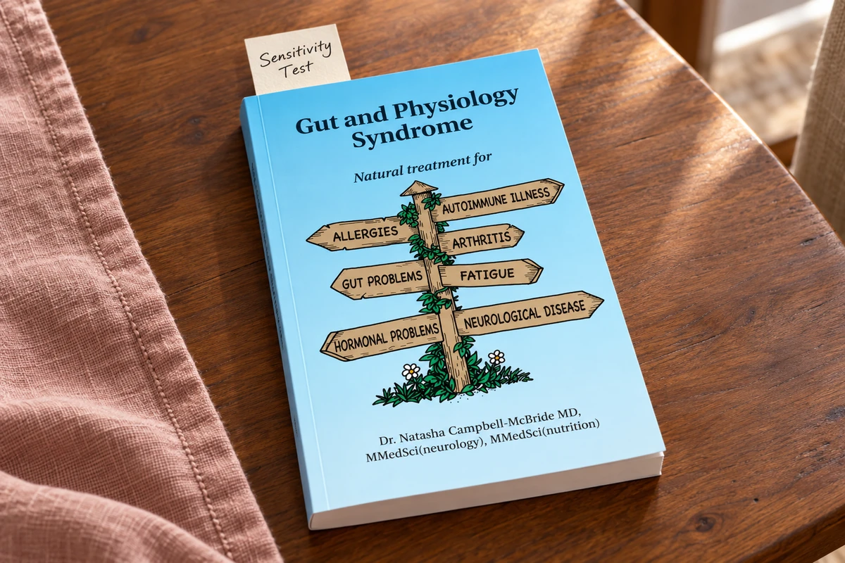 Gut and Physiology Syndrome with a bookmark labeled Sensitivity Test.