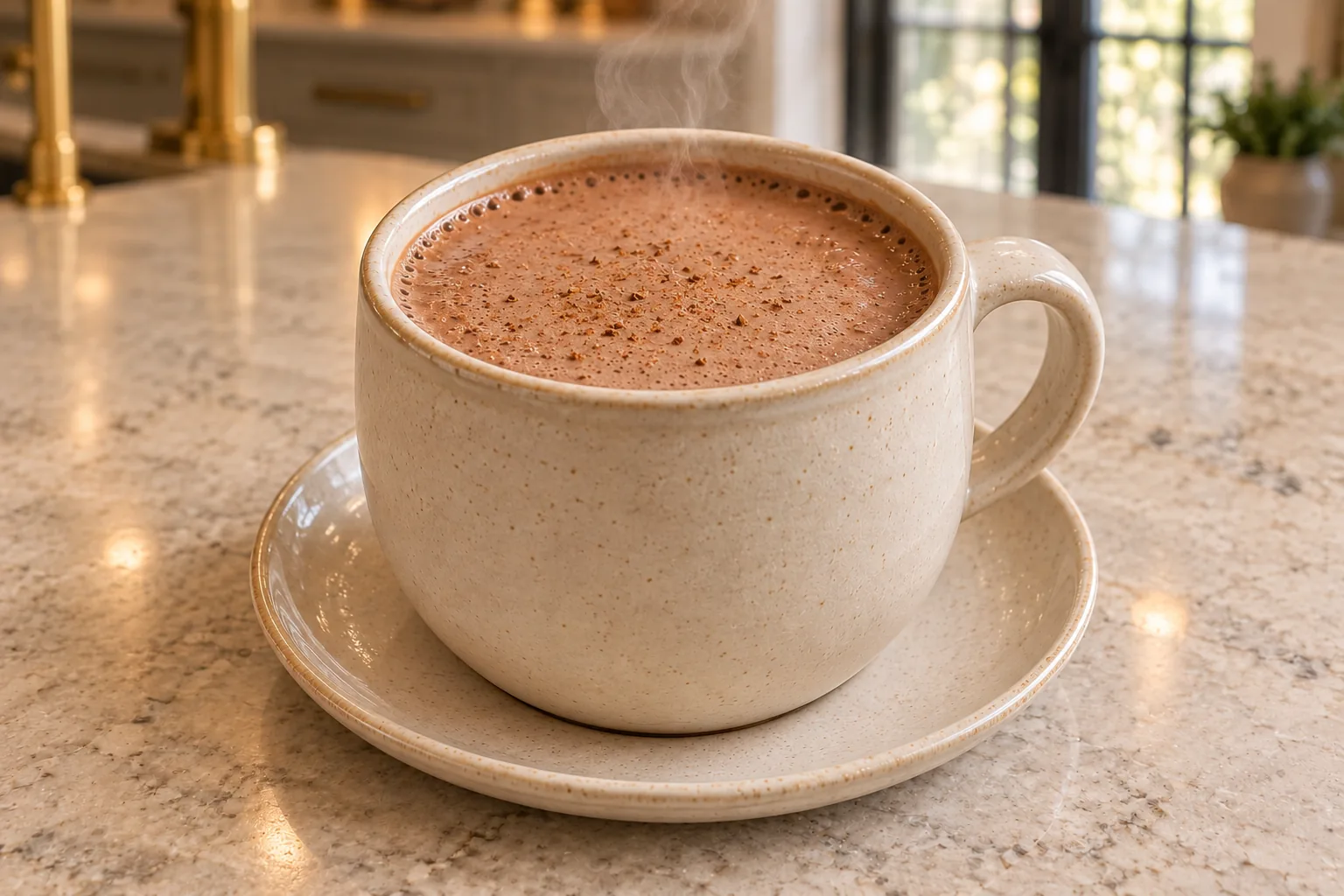 One warm mug of pumpkin hot cocoa for later Full GAPS on the WFLI kitchen counter