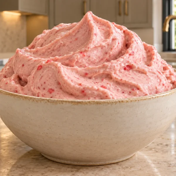Strawberry white navy bean ice cream for Full GAPS in a ceramic bowl